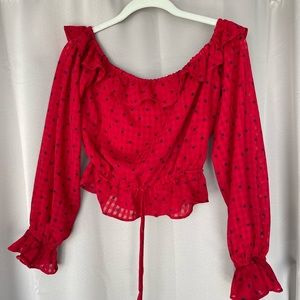 Tularosa cropped off shoulder top . Size small